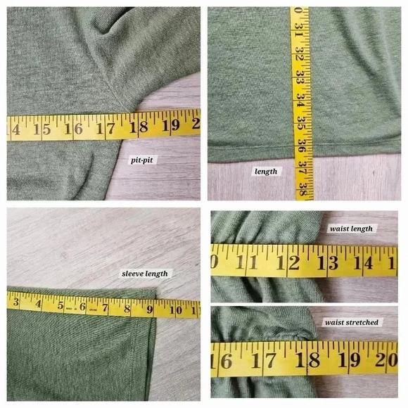 Old Navy Linen Blend Midi Olive Green Elastic Waistband Lounge Dress Size Small - Picture 4 of 6